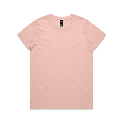 Pale pink t-shirt with a crew neck and short sleeves, made of cotton.