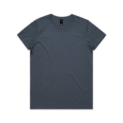Charcoal gray crew neck t-shirt with short sleeves and a small logo on the chest.
