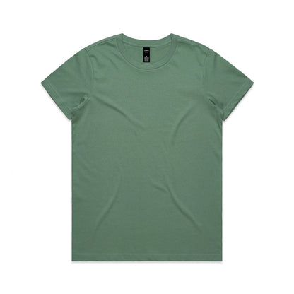 Olive green crew neck t-shirt with short sleeves and a relaxed fit.
