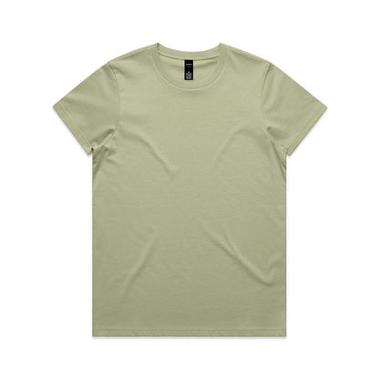 Olive green crew neck t-shirt with short sleeves and a relaxed fit.