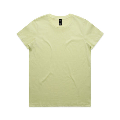 Pale yellow t-shirt with a crew neck and short sleeves, made of cotton.