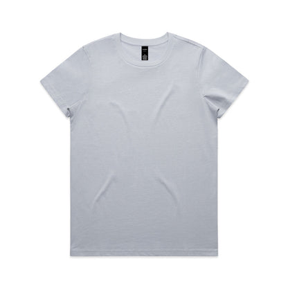 White crew neck t-shirt with short sleeves and a simple design.