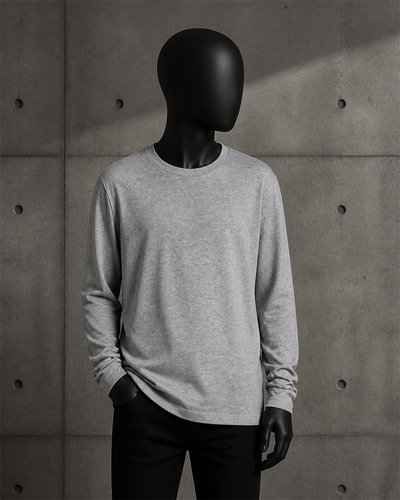 Youth Staple L/S Tee 3008 blank product on dark industrial concrete background